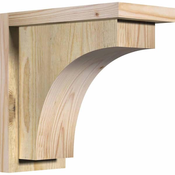 Ekena Millwork 6 in. x 12 in. x 12 in. Douglas Fir Huntington Rough Sawn Corbel with Backplate