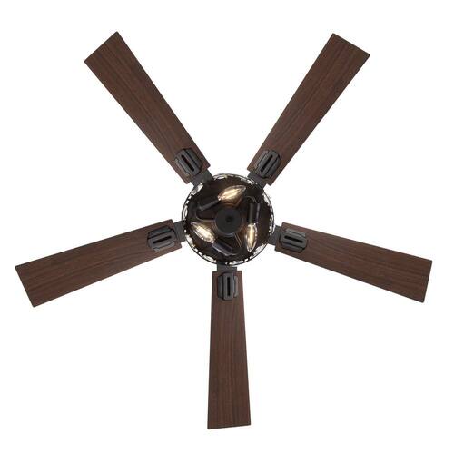 Sergio 48 in. Indoor Crystal Black Ceiling Fans with Remote Control and Light Kit Included Lighting