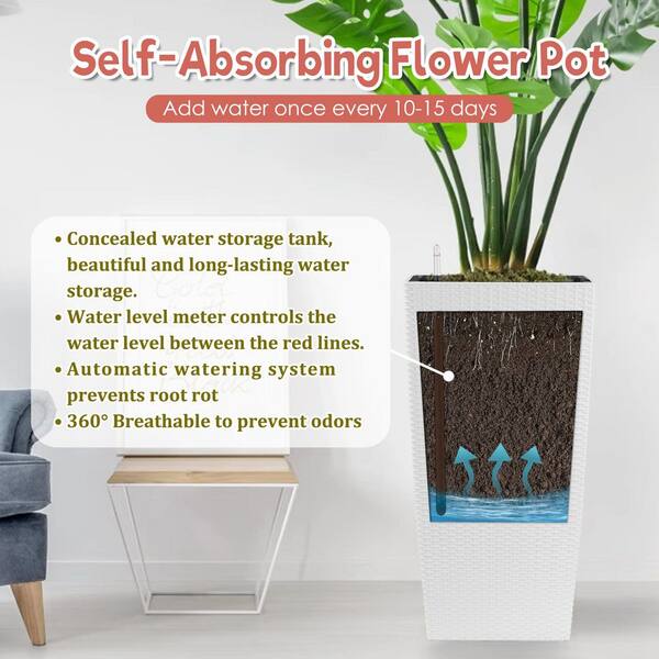 self watering pot plants Self Watering Planter Pots 2 Pcs