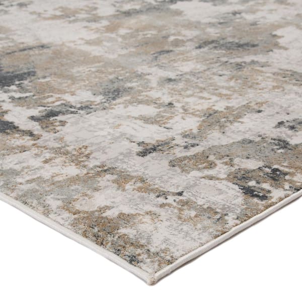 Machine Made White Sand 9 ft. 2 in. x 11 ft. 9 in. Abstract Area Rug