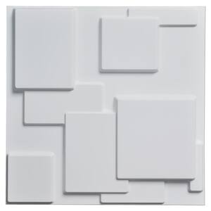 19.7 in. x 19.7 in. White PVC 3D Wall Panels Brick Wall Design (12-Pack)