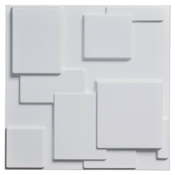 Art3d 19 7 In X White Pvc 3d Wall Panels Brick Design 12 Pack A10033hd The Home Depot - Decorative 3d Wall Panels Brick