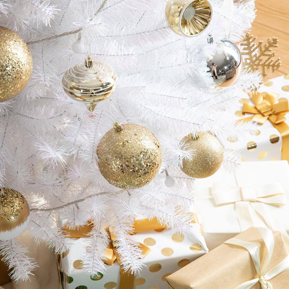 Elegant Silver & Gold Shatterproof Christmas Tree Ornament Set