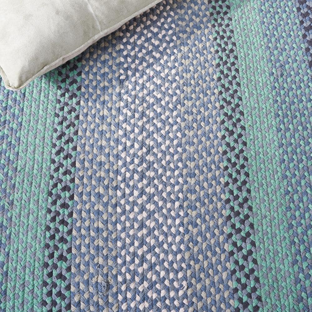 Handmade Gray Cotton Braided Reversible Area Rug, 5' x 8'