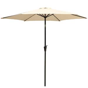 9 ft. Aluminum Outdoor Patio Umbrella With Carry Bag in Creme