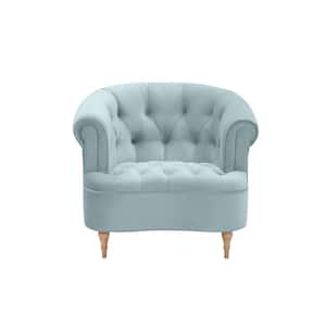 Ismail Light Blue Accent Chair Upholstered Button Tufted Velvet