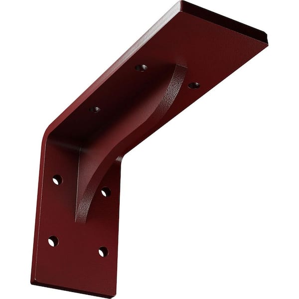 Ekena Millwork 2 in. x 3 3/4 in. x 6 in. Hammered Bright Red Embrey Steel Bracket