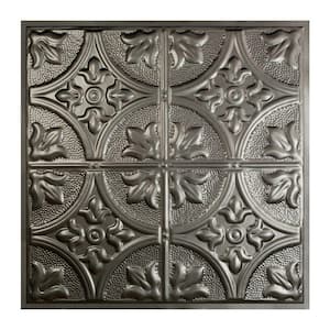 Jamestown 2 ft. x 2 ft. Lay-in Tin Ceiling Tile in Argento (20 sq. ft. / case of 5)