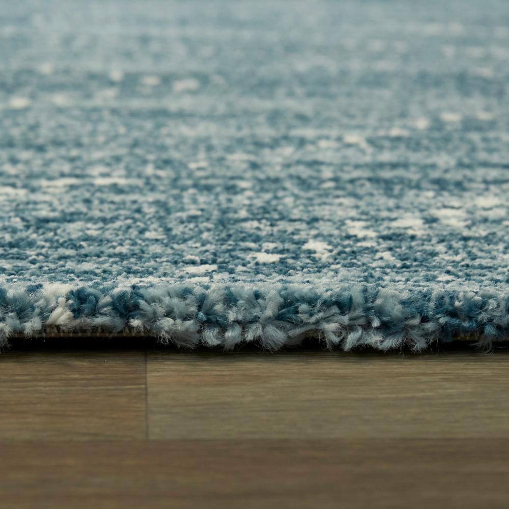 Blue Geometric Easy Care Synthetic Runner Rug