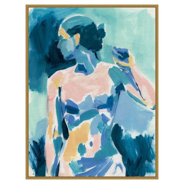 Amanti Art Loose Expressive Figure II by Victoria Barnes 1 Piece Floater Frame Canvas Giclee People Art Print 42 in. x 32 in.