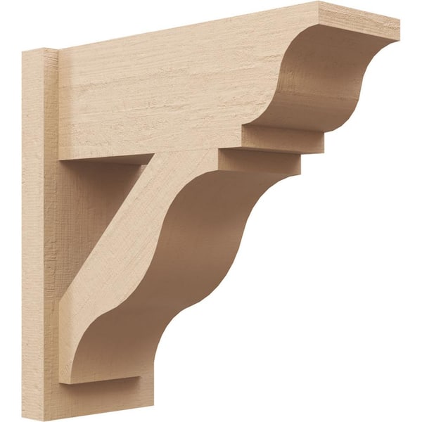 Ekena Millwork 8 in. x 20 in. x 20 in. Funston Traditional Rough Cedar Woodgrain Timberthane Polyurethane Outlooker, Primed Tan