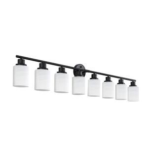 Lasaideal 51 in. 8-Light Black Vanity Lights Fixture with no bulbs ...