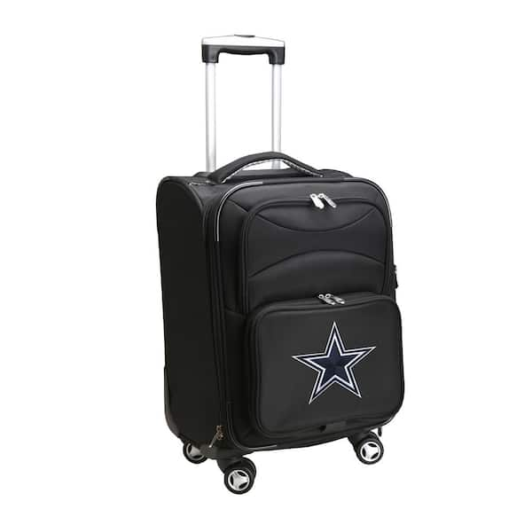 Denco NFL Dallas Cowboys 21 in. Black Carry-On Spinner Softside Suitcase