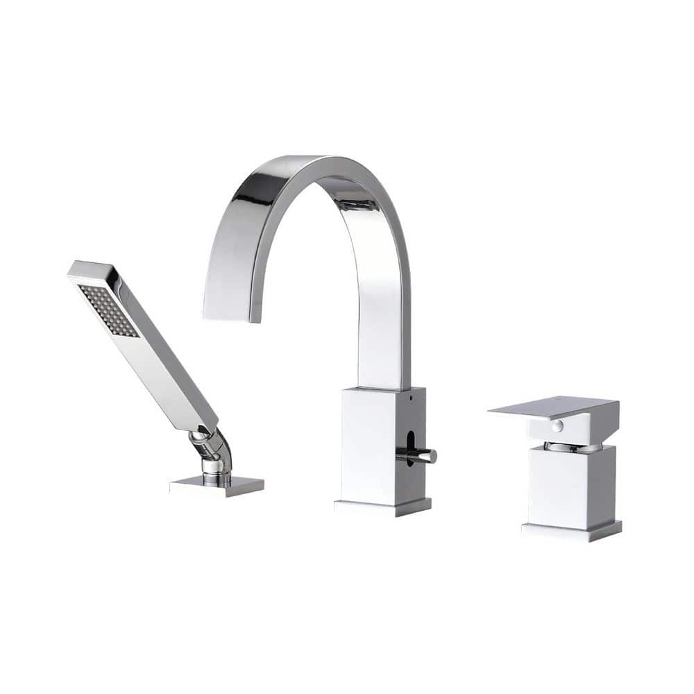 Single-Handle Deck-Mount Roman Tub Faucet with Hand Shower in Chrome price history on PriceWatchPro