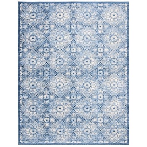 Brentwood Navy/Cream 9 ft. x 12 ft. Floral Area Rug