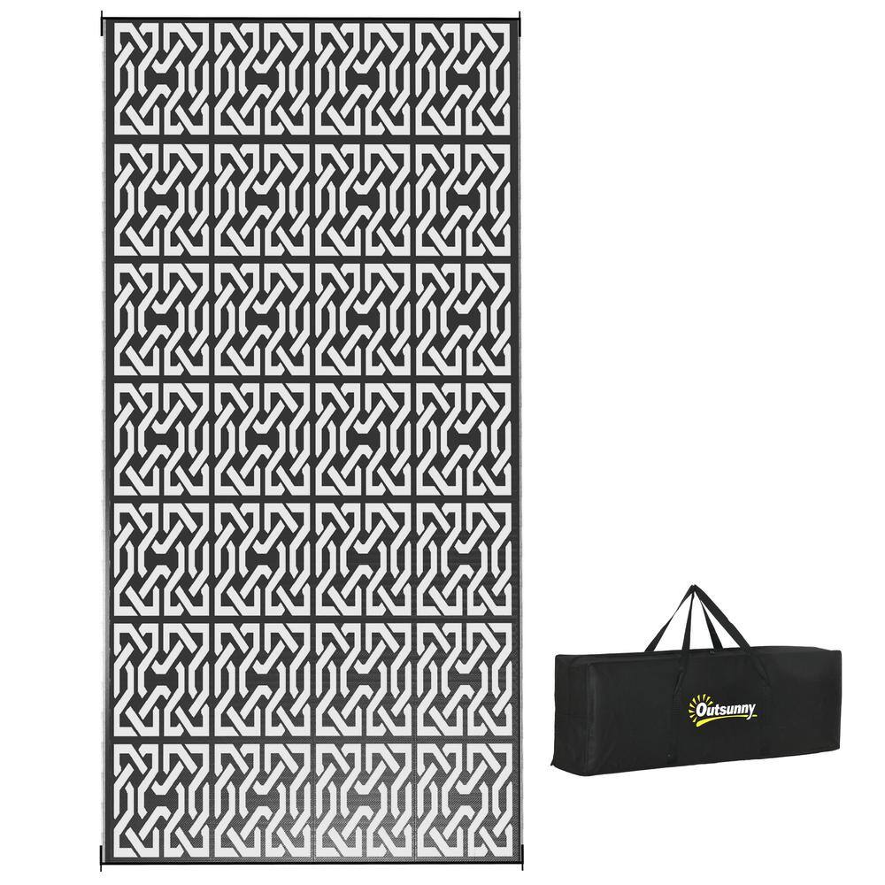 Reversible Outdoor Rug 9x18 ft. Waterproof Plastic Straw Floor Mat Portable