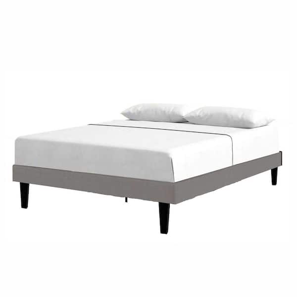 AndMakers Arbo Light Gray Wood Frame King Platform Bed with Underbed Storage