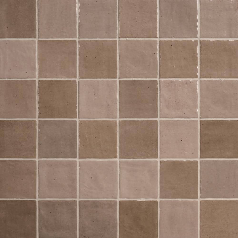 Kingston 4" x 4" Brown Glazed Ceramic Wall Tile