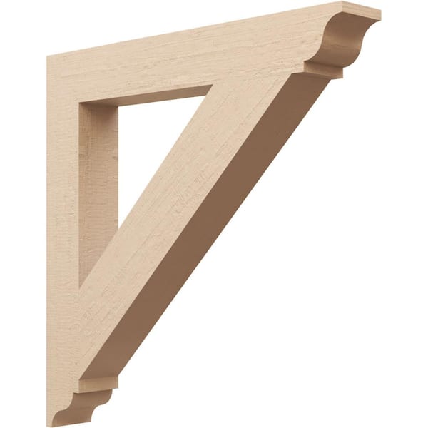 Ekena Millwork 5.5 in. x 40 in. x 40 in. Traditional Traditional Rough Cedar Woodgrain Timberthane Polyurethane Bracket, Primed Tan