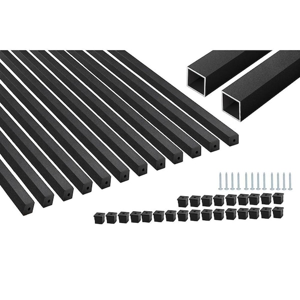 32 x 0.75 in. Aluminum Hollow Square Deck Railing Baluster with Screws and Connectors, 101-Pack
