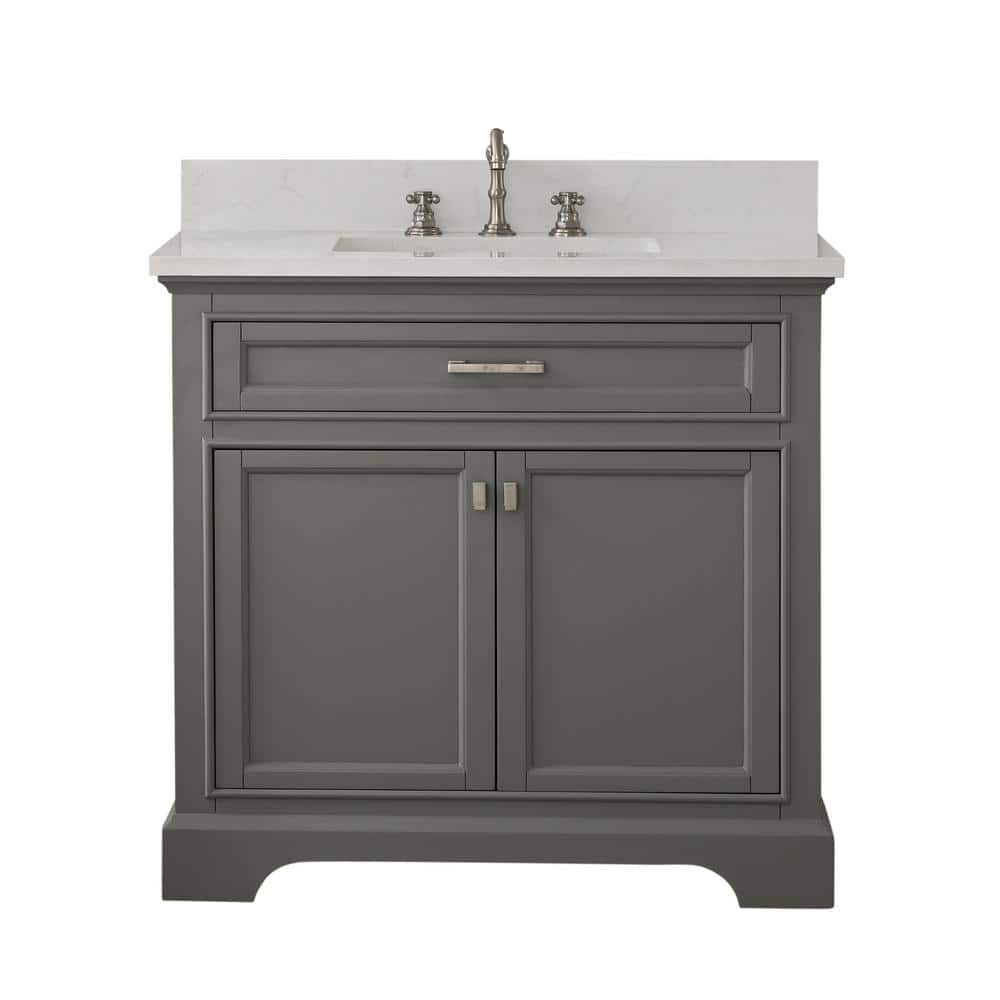 Design Element Milano 36 in. W x 22 in. D Bath Vanity in Gray with