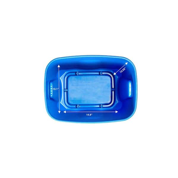 HOMZ 32 Gal. Large Storage Bin in Blue (2-Pack) 6630DWBLEC.02 - The Home  Depot