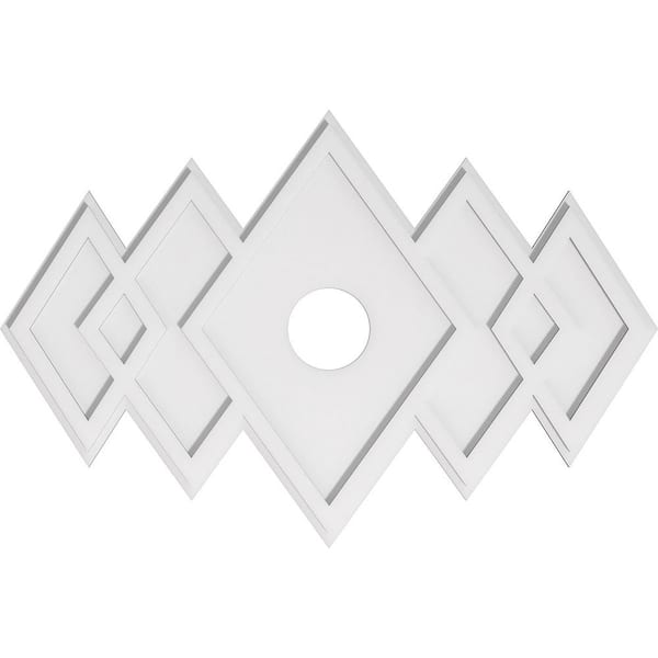 Ekena Millwork 40 in. W x 26-5/8 in. H x 5 in. ID x 1 in. P Zoe Architectural Grade PVC Contemporary Ceiling Medallion