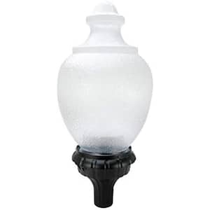 26.13 in. H x 16.6 in. W and 9.12 in. Outside Diameter Clear Polycarbonate Streetlamp Acorn with Fitter Neck Fitter Neck