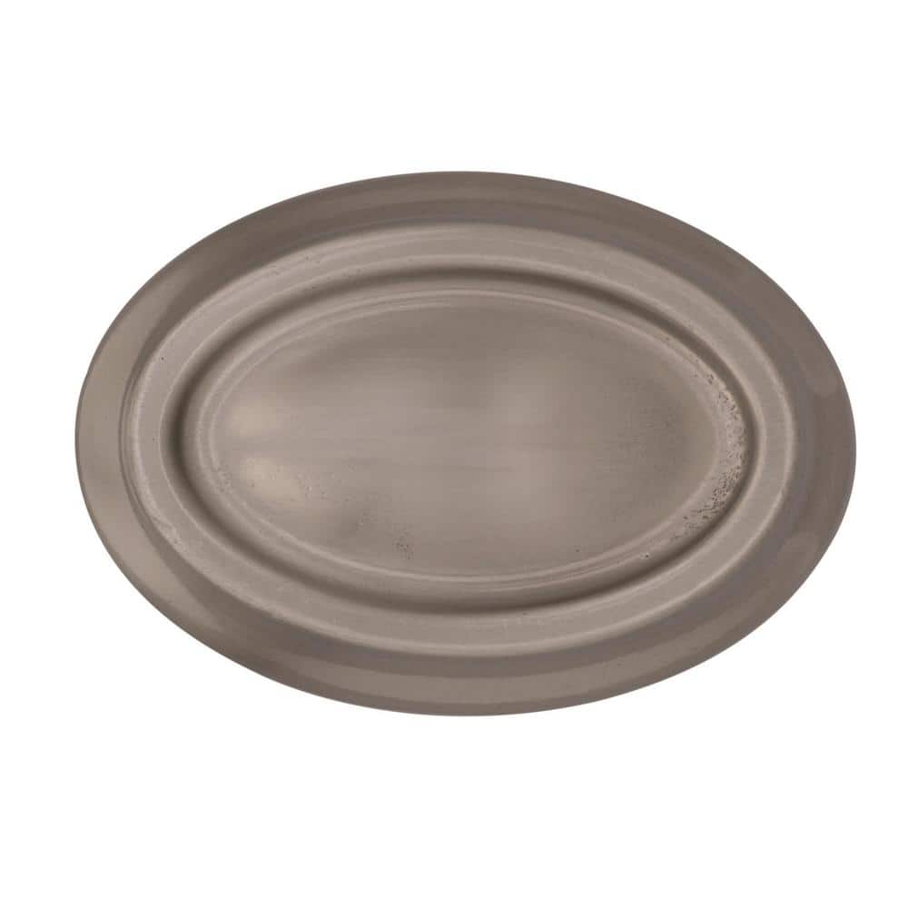 Satin Nickel Oval Cabinet Knob with Mounting Hardware