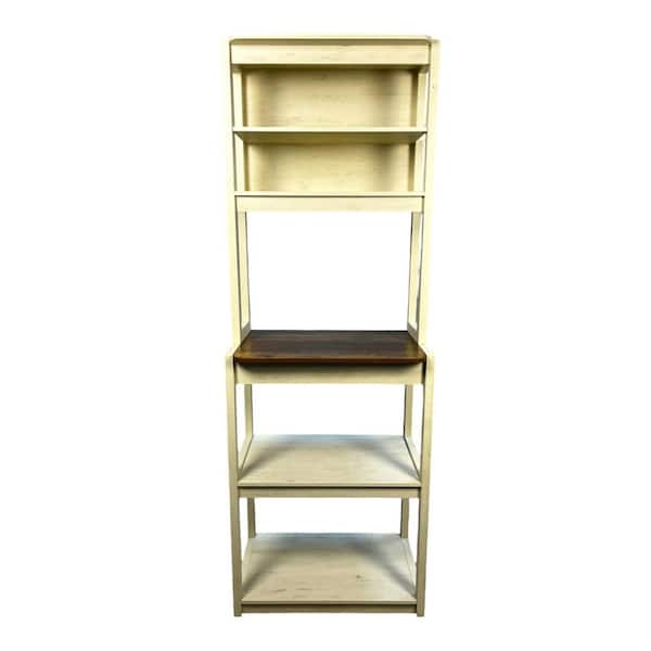 5-Shelf Wood Pantry Organizer, 23.62" Bakers Rack for Kitchen with Storage, in White and Rustic Brown