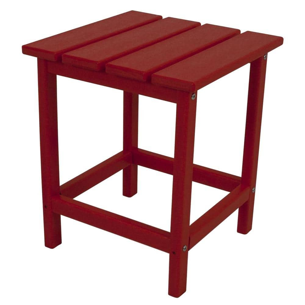 POLYWOOD Long Island 18 in. Sunset Red Patio Side Table ECT18SR - The ...