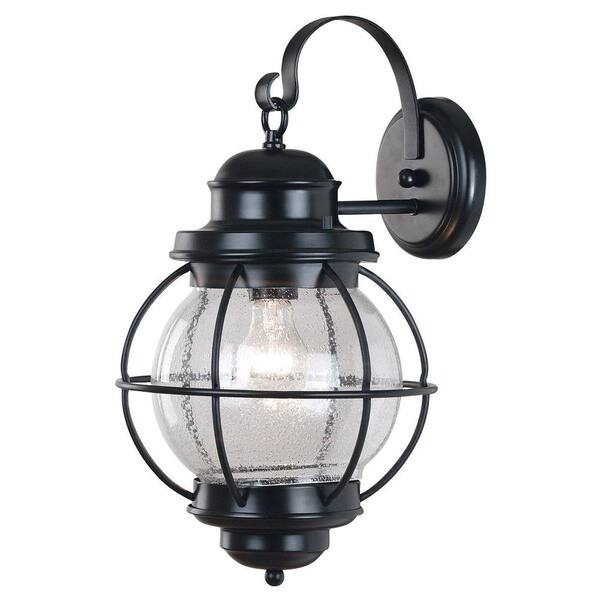 KENROY HOME Hatteras 1-Light Black Wall Lantern Sconce