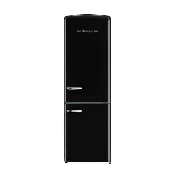 Unique Appliances Classic Retro 23.6 in 11.7 cu. ft. Frost Free Retro Bottom Freezer Refrigerator in Midnight Black, ENERGY STAR