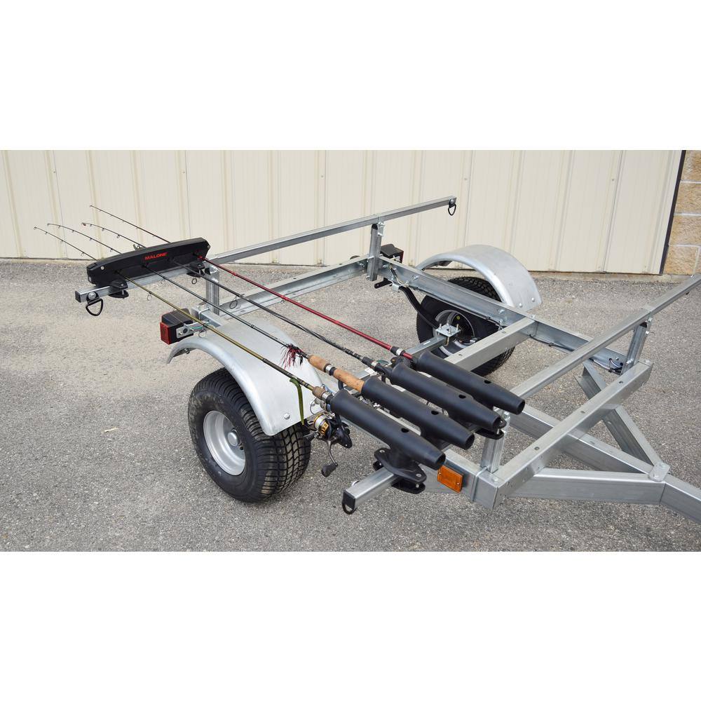 Black Stainless Steel 4-Rod Fishing Carrier with Lock