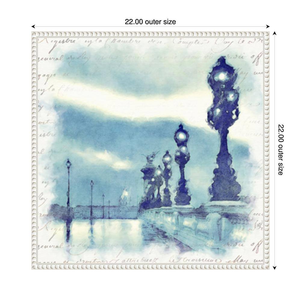 Paris in Blue II White Framed Canvas Wall Art Print