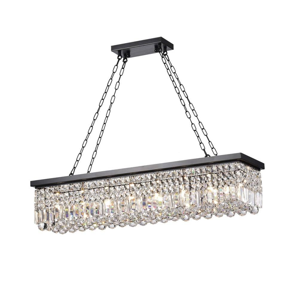 DESwan 8-Light Black and Brown Chandelier Contemporary