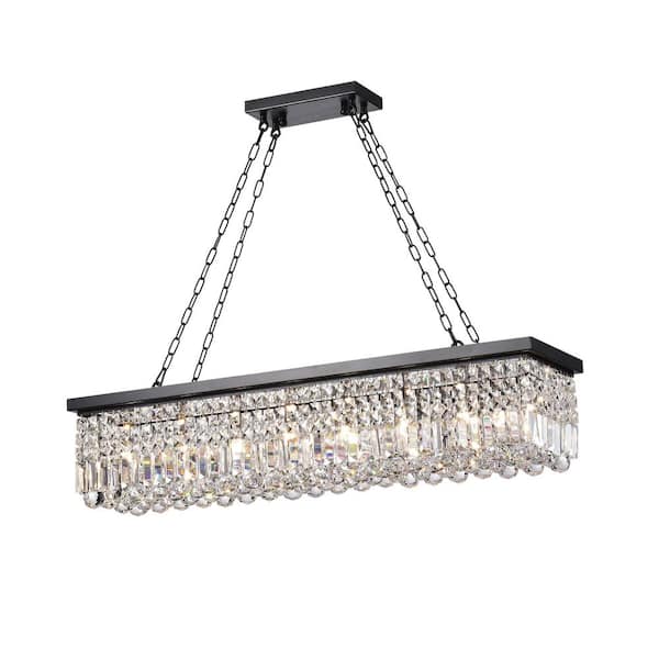 KINWELL 8-Light Black and Brown Chandelier Contemporary