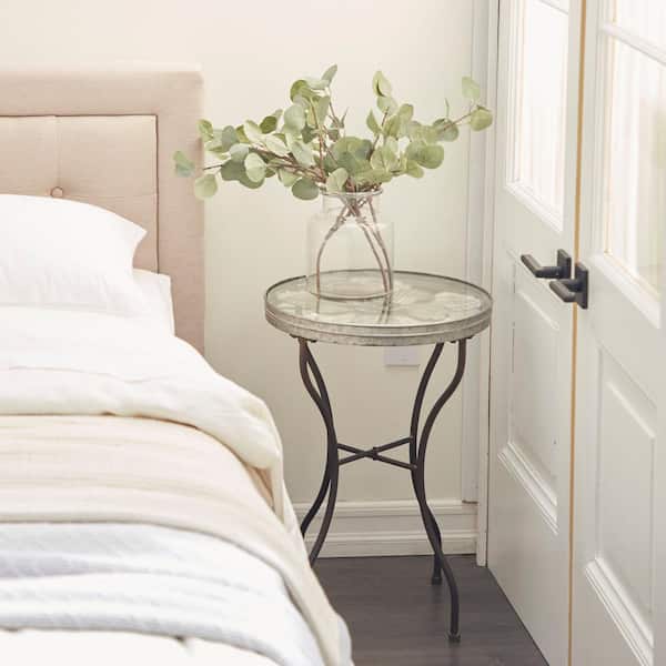 Litton Lane Silver Metal Farmhouse Accent Table