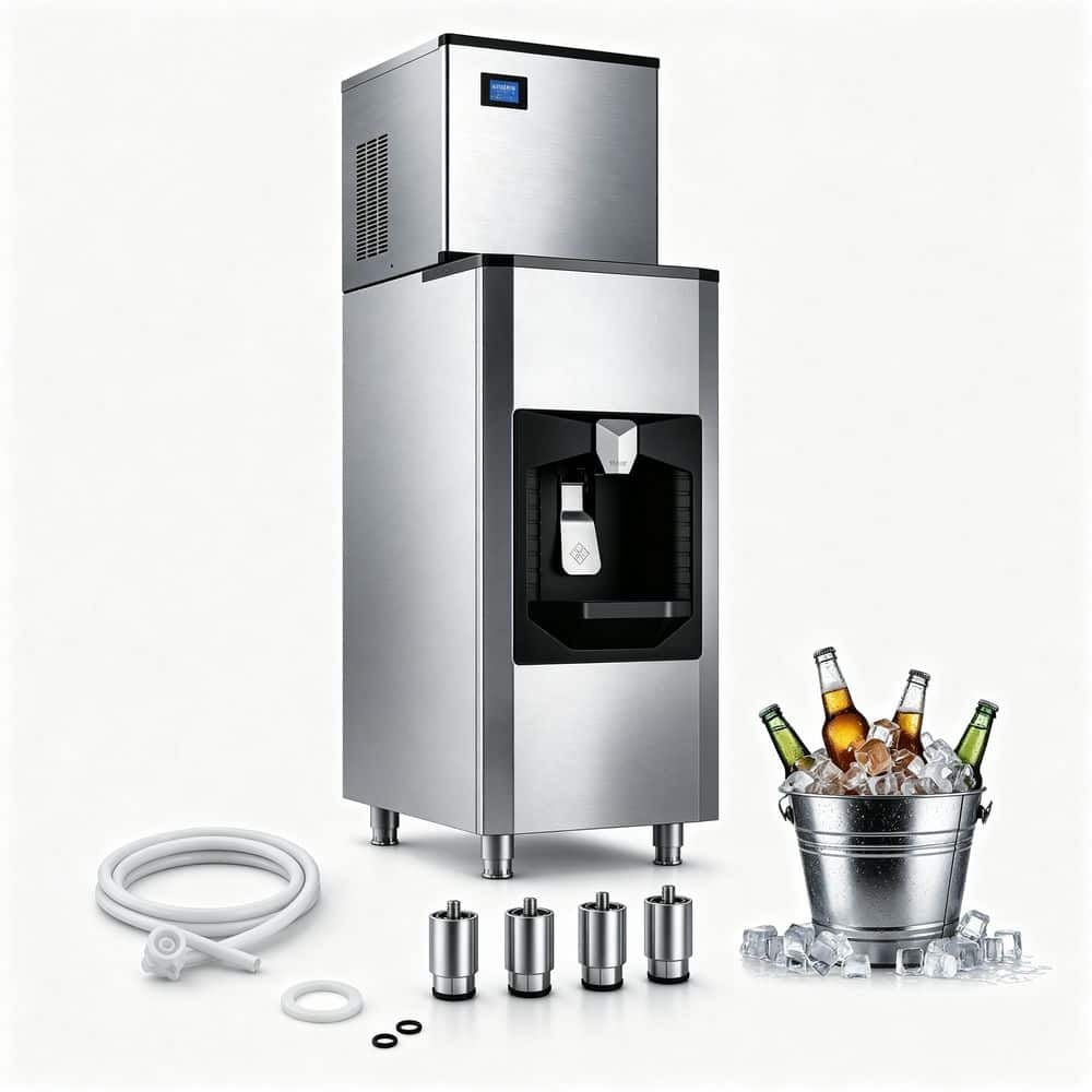 22.2 in. Commercial Ice Maker 650 lbs./24 H.Freestanding Stainless Steel Ice Maker Full Size Cubes with 300 lbs. Storage price history on PriceWatchPro