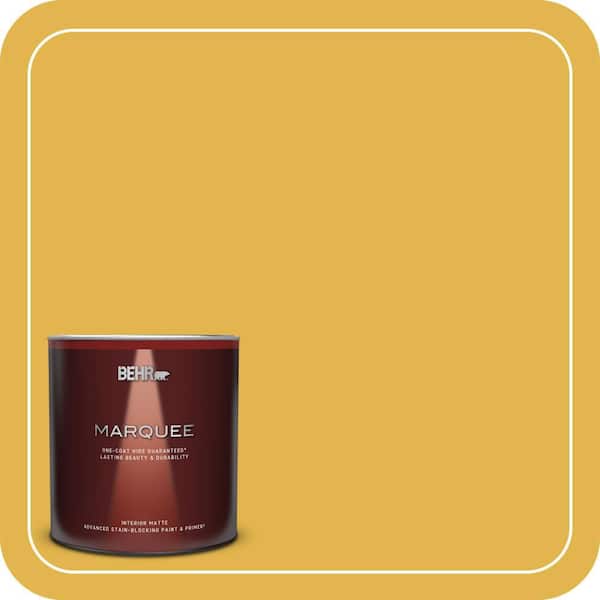 BEHR MARQUEE 1 qt. #360D-6 Yellow Gold Matte Interior Paint & Primer