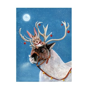 Unframed Home Hannah Spiegleman 'Christmas Reindeer' Photography Wall Art 35 in. x 47 in.