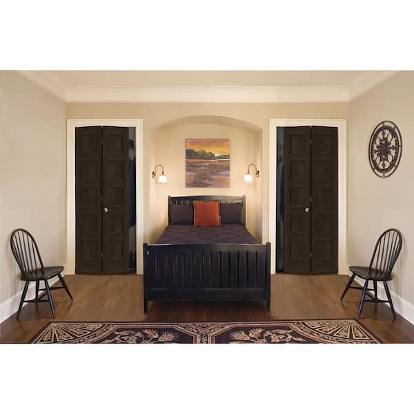 36 in. x 80 in. Conmore Espresso Stain Smooth Hollow Core Molded Composite Interior Closet Bi-Fold Door