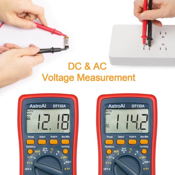 AstroAI Digital Multimeter, TRMS 4000 Counts-Volt Meter Manual and Auto  Ranging ASIMT132A - The Home Depot