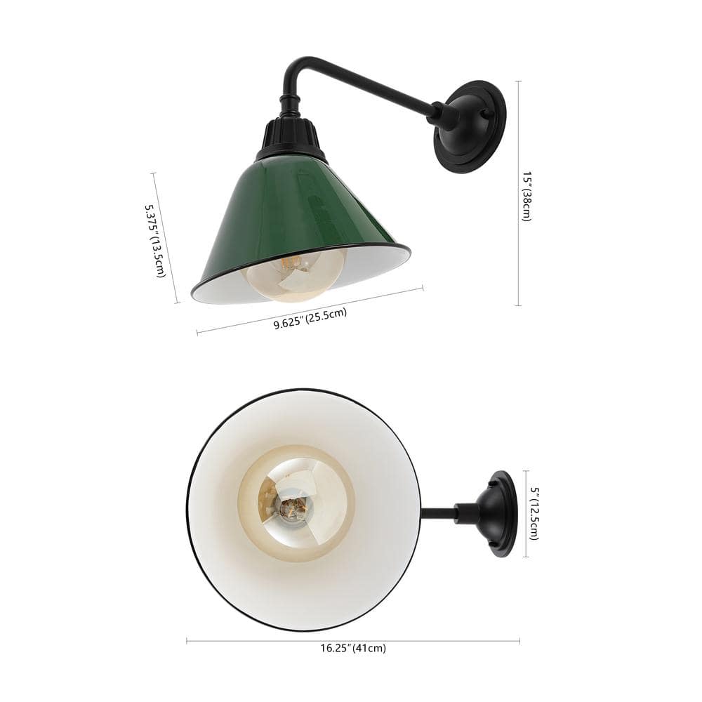 Croydon 16'' Satin Black Iron LED Gooseneck Outdoor Sconce