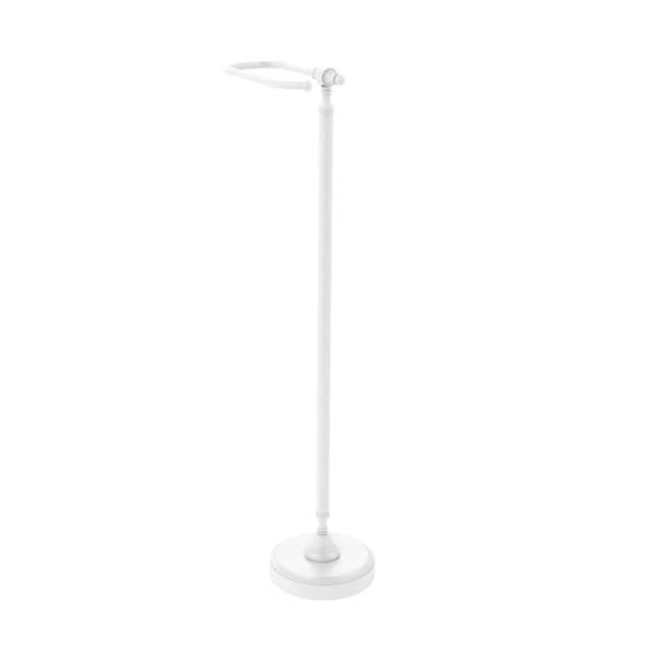 Allied Brass Retro Wave Collection Free Standing Toilet Tissue Holder in Matte White