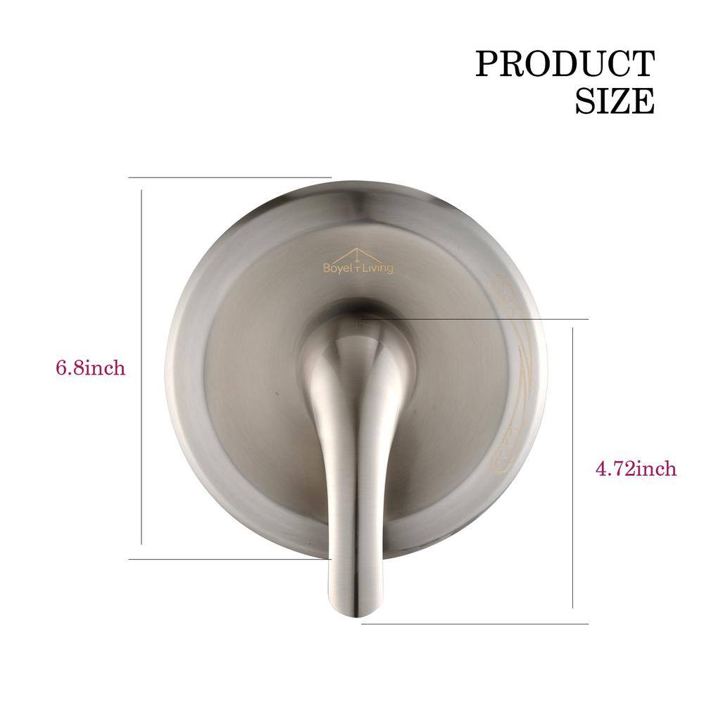 Brushed Nickel Wall-Mounted Pressure Balance Shower Valve