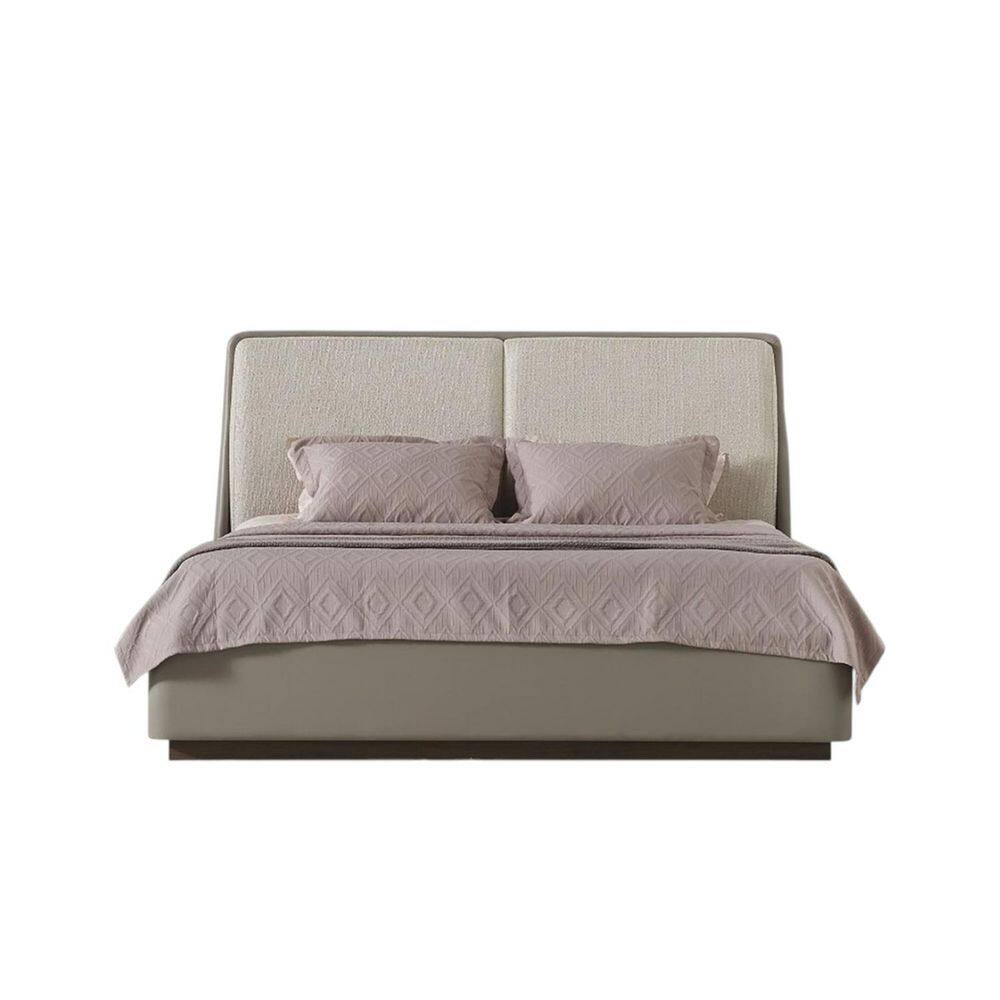 Gray Wood Frame Queen Panel Bed