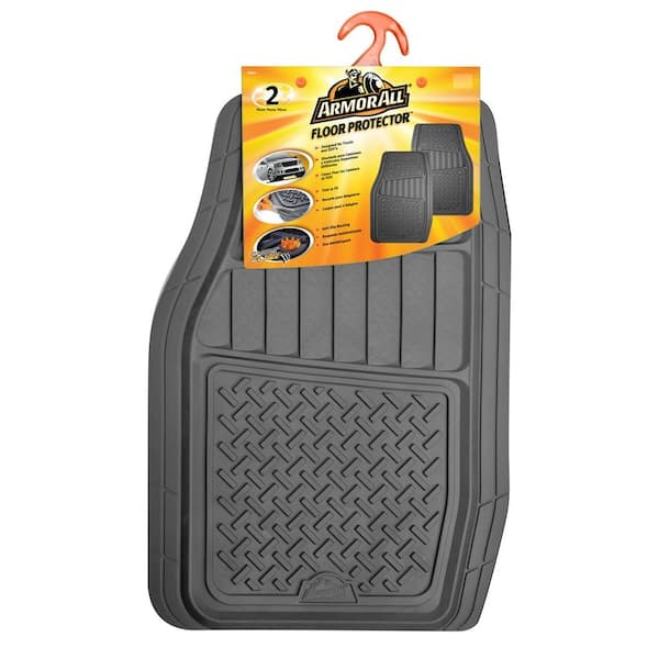 Armor All Grey Heavy Duty Rubber 19 in. x 29 in. Car Mat 2 Piece 78831 The Home Depot