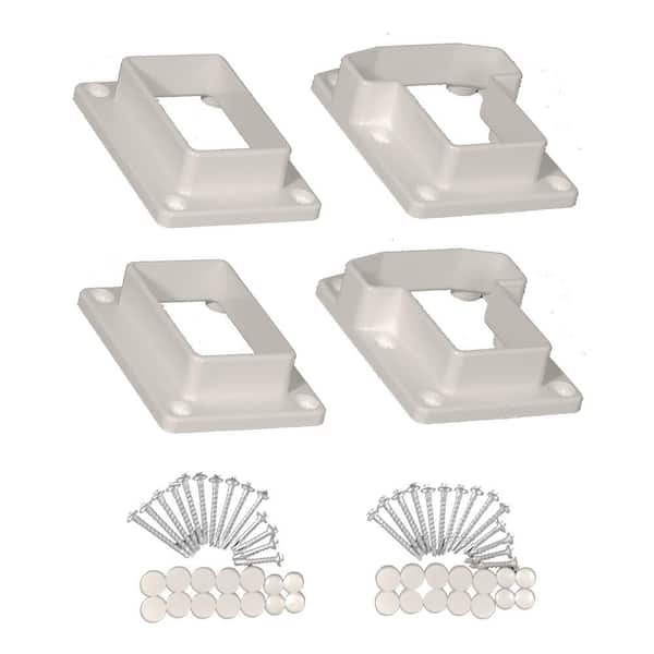Weatherables Riviera Tan Straight Railing Bracket Kit (4-Piece)