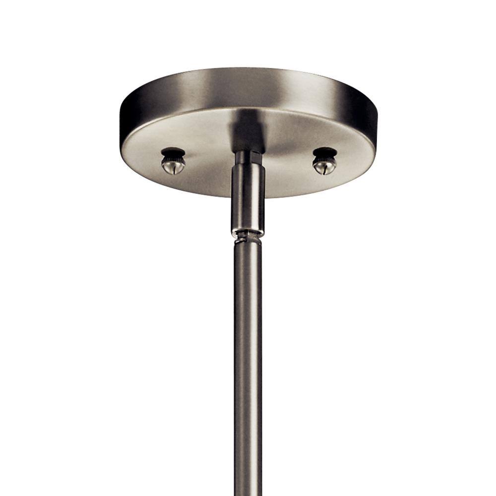 24" Brushed Nickel Drum Ceiling Light with White Shade